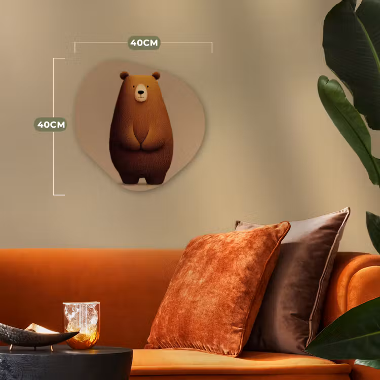 Organisch schilderij - Forex - Beer - Minimalistisch - Bruin — 4