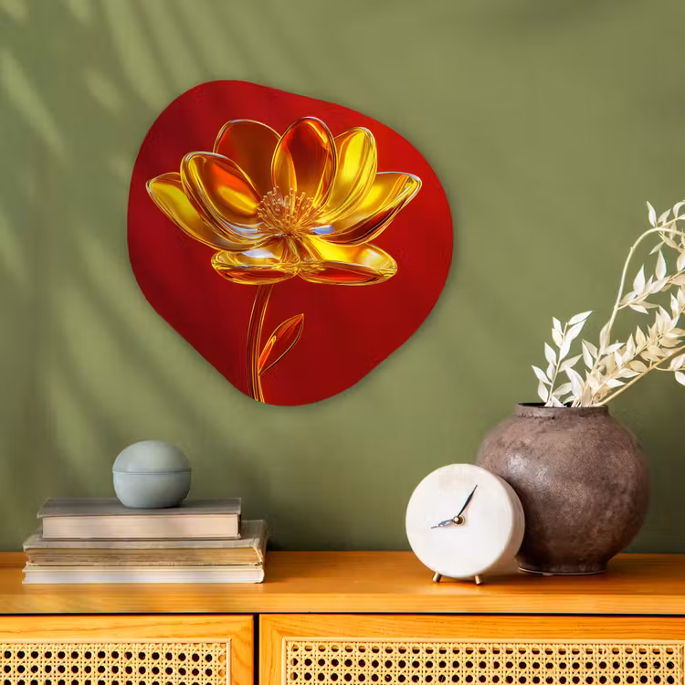 Organisch schilderij - Forex - Bloem - Goud - Glazen — 2