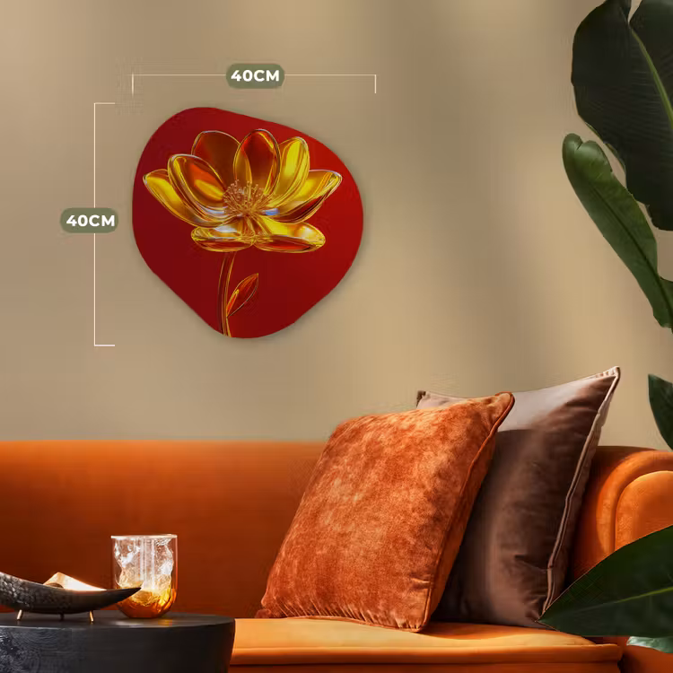 Organisch schilderij - Forex - Bloem - Goud - Glazen — 4