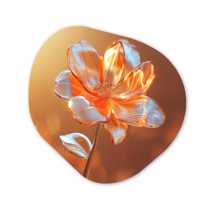 Organisch schilderij - Forex - Glazen - Bloem - Zonlicht — 1