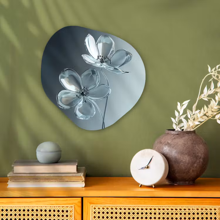 Organisch schilderij - Forex - Kristal - Bloemen - Grijs — 2