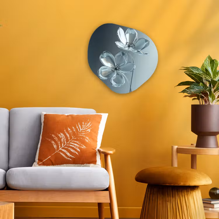 Organisch schilderij - Forex - Kristal - Bloemen - Grijs — 3