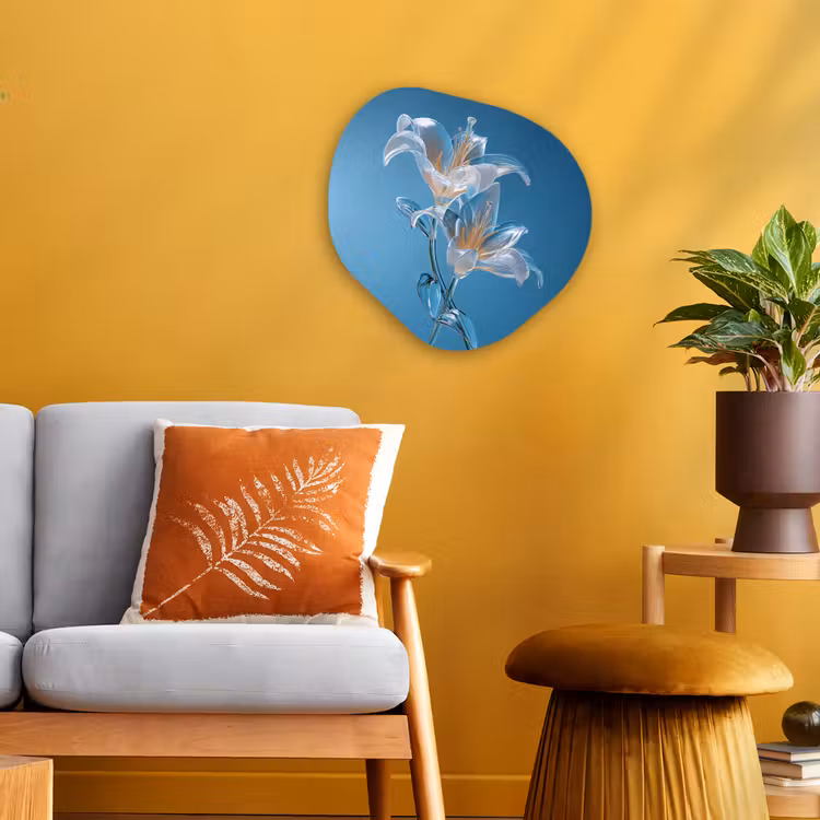 Organisch schilderij - Forex - Lelies - Blauw - Glazen — 3