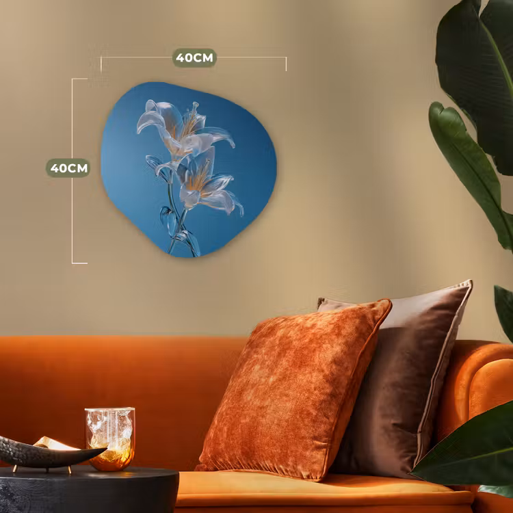 Organisch schilderij - Forex - Lelies - Blauw - Glazen — 4