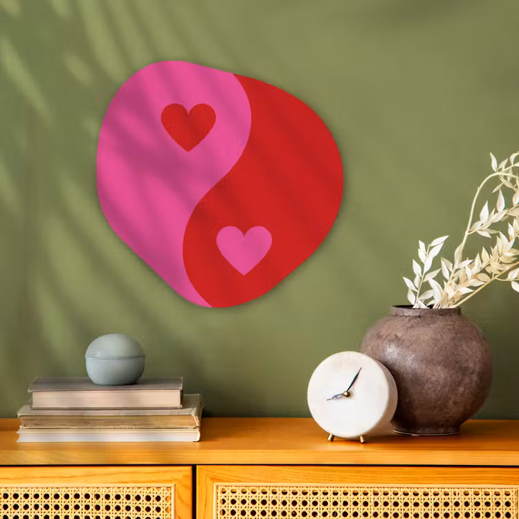 Organisch schilderij - Forex - Minimalistisch - Rood - Roze - Hartjes — 2