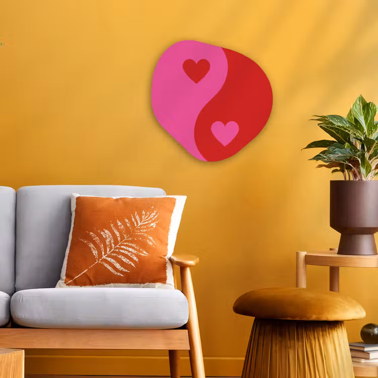Organisch schilderij - Forex - Minimalistisch - Rood - Roze - Hartjes — 3
