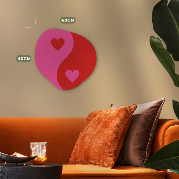 Organisch schilderij - Forex - Minimalistisch - Rood - Roze - Hartjes — 4