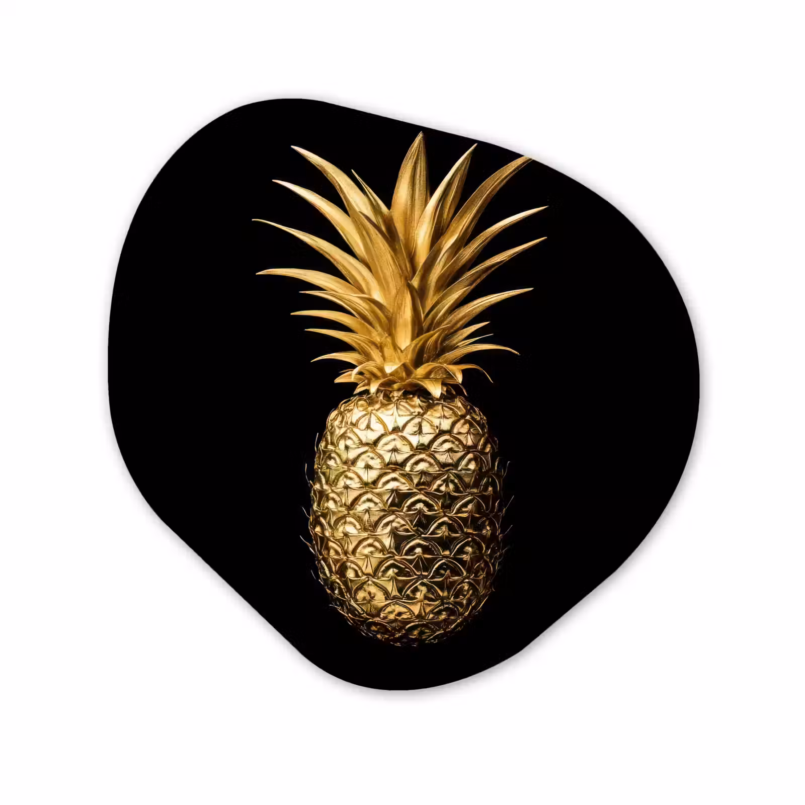 Organisch schilderij - Forex - Ananas - Zwart - Goud - Luxe — 1