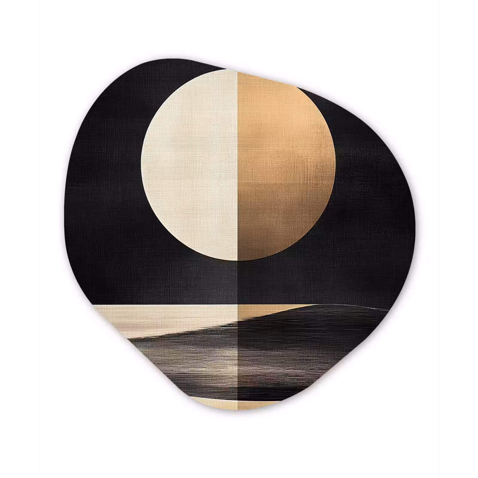 Organisch schilderij - Forex - Maan - Cirkel - Goud — 1