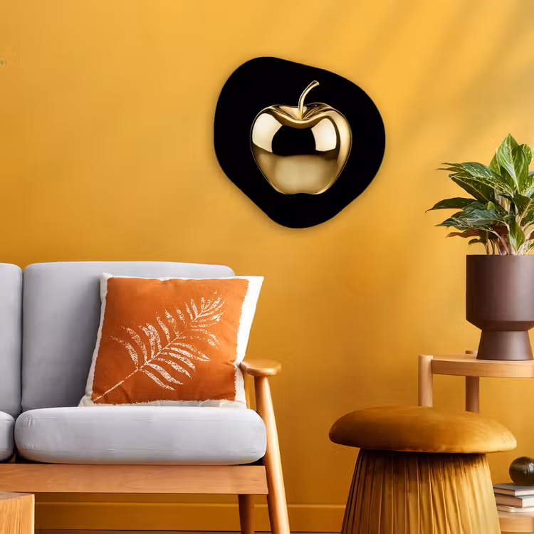Organisch schilderij - Forex - Appel - Goud - Chrome - Zwart — 3
