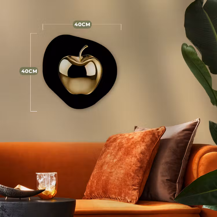 Organisch schilderij - Forex - Appel - Goud - Chrome - Zwart — 4