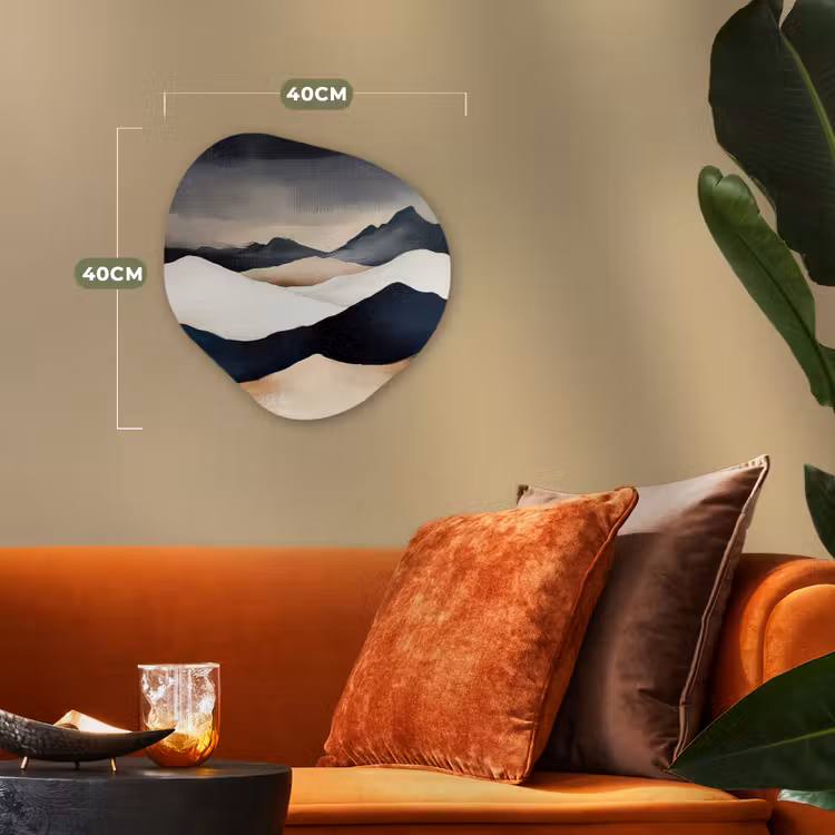 Organisch schilderij - Forex - Bergen - Donkerblauw - Landschap — 4