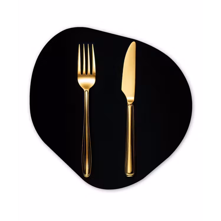 Organisch schilderij - Forex - Bestek - Goud - Mes - Vork — 1