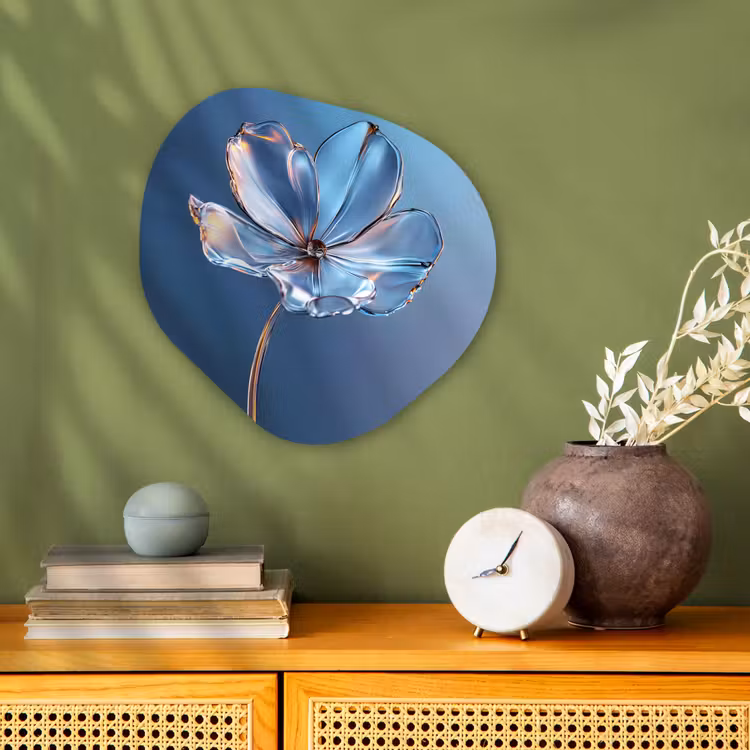 Organisch schilderij - Forex - Blauw - Bloem - Glazen - Sierlijk — 2