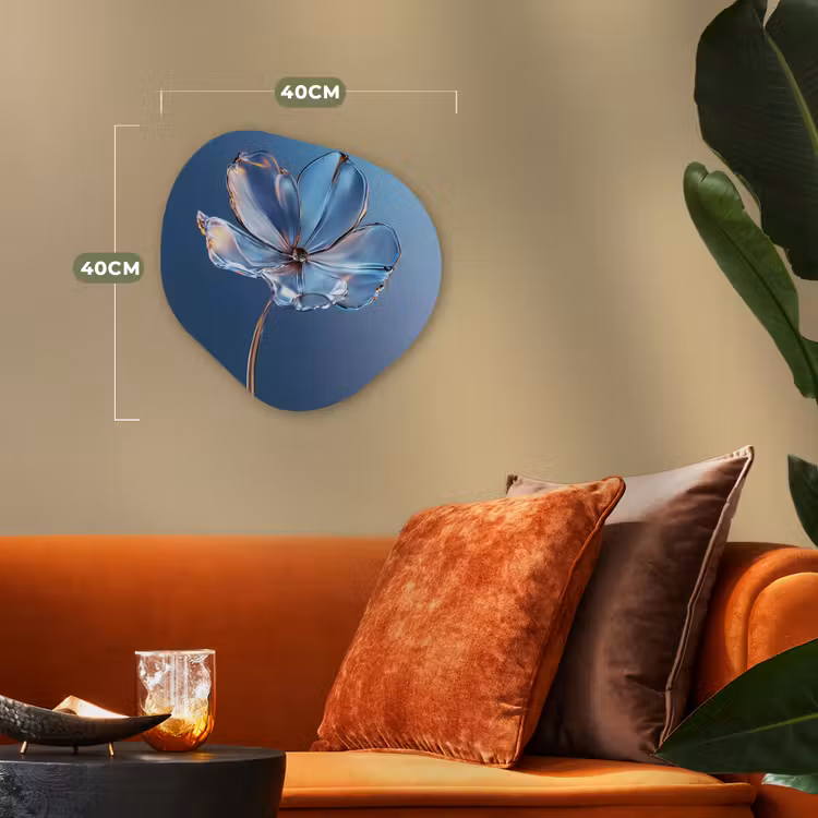 Organisch schilderij - Forex - Blauw - Bloem - Glazen - Sierlijk — 4