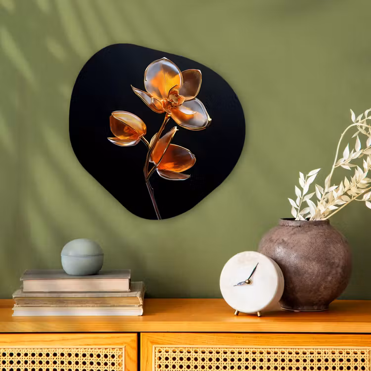 Organisch schilderij - Forex - Bloem - Orchidee - Oranje — 2