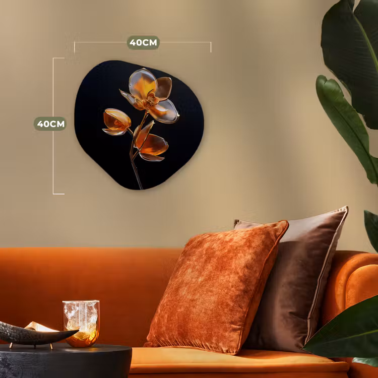 Organisch schilderij - Forex - Bloem - Orchidee - Oranje — 4