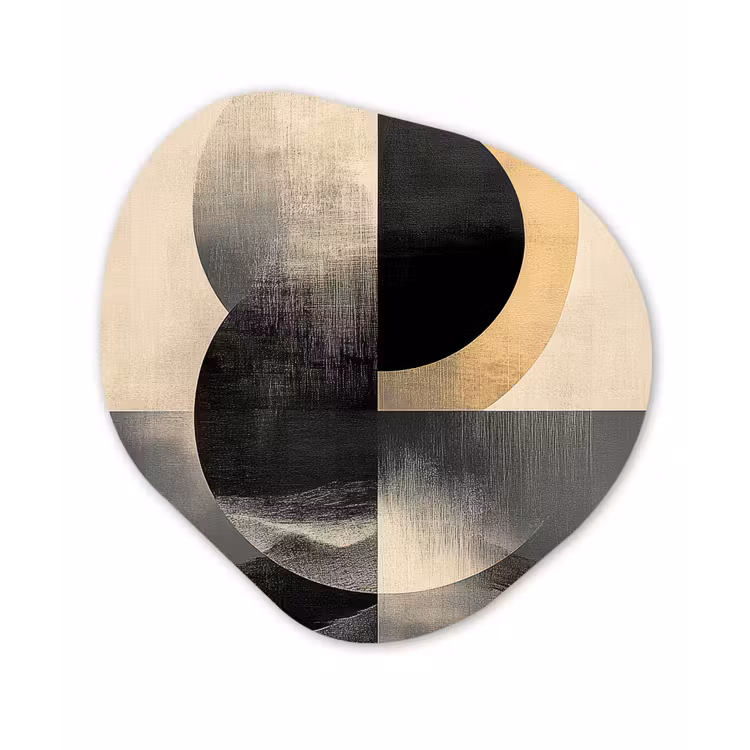 Organisch schilderij - Forex - Cirkels - Schaduw - Abstract — 1