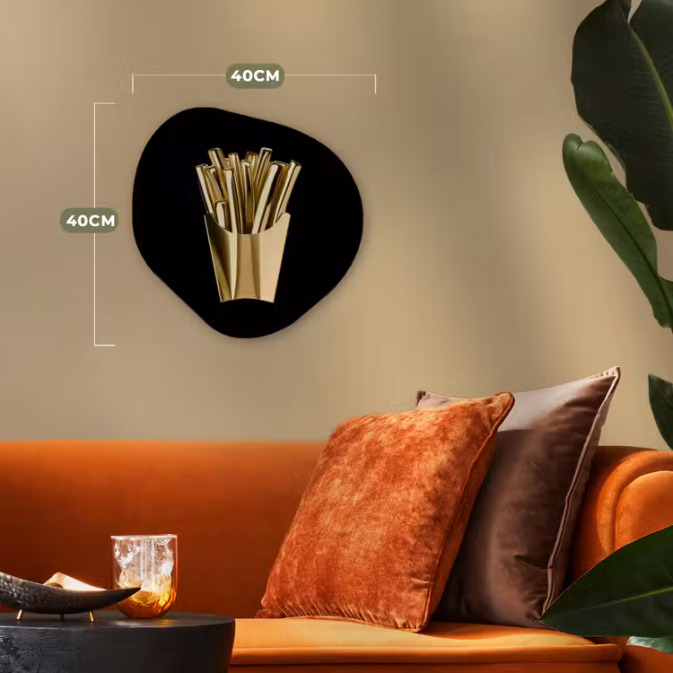Organisch schilderij - Forex - Friet - Goud - Chrome - Eten — 4