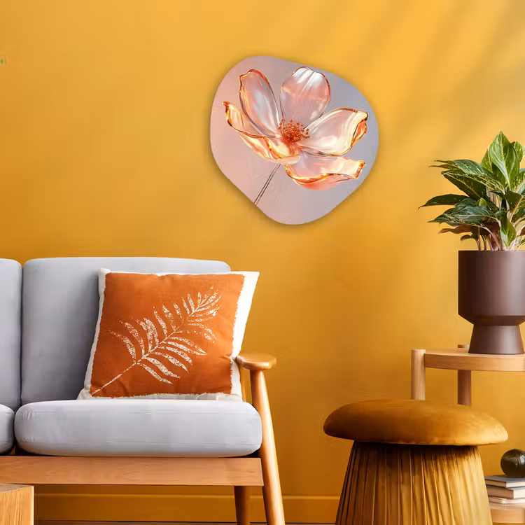 Organisch schilderij - Forex - Glazen - Bloem - Roze — 3