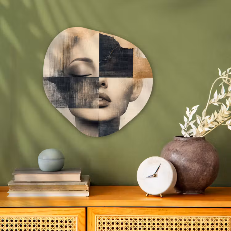 Organisch schilderij - Forex - Goud - Vrouw - Rechthoeken — 2