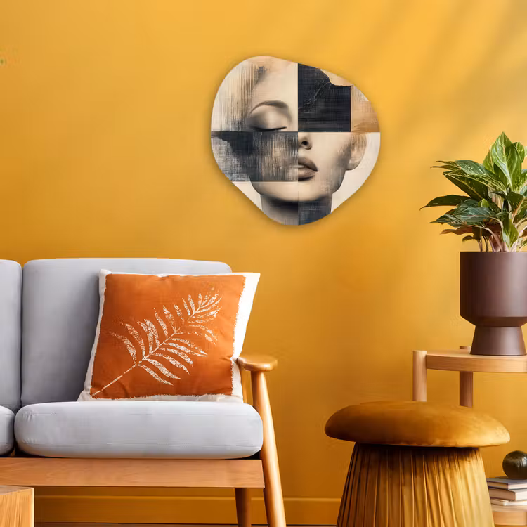 Organisch schilderij - Forex - Goud - Vrouw - Rechthoeken — 3