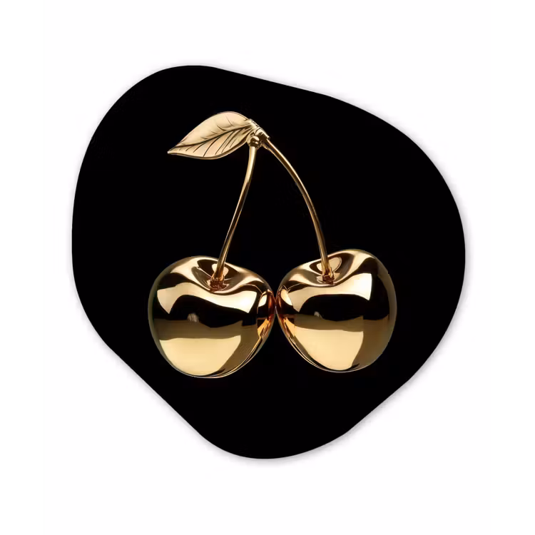 Organisch schilderij - Forex - Kersen - Zwart - Goud - Chrome — 1
