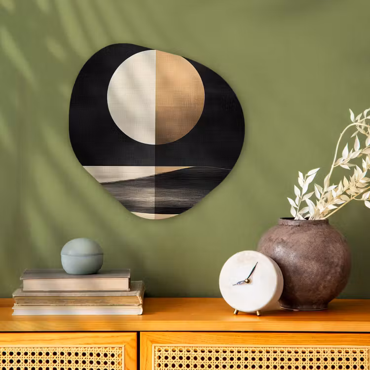 Organisch schilderij - Forex - Maan - Cirkel - Goud — 2