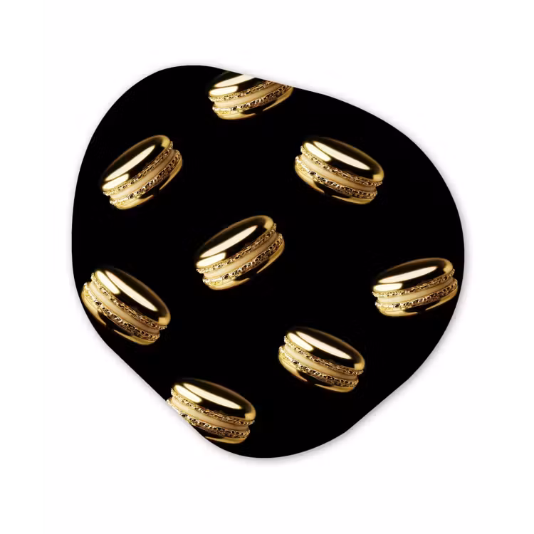 Organisch schilderij - Forex - Macarons - Patroon - Goud - Zwart — 1