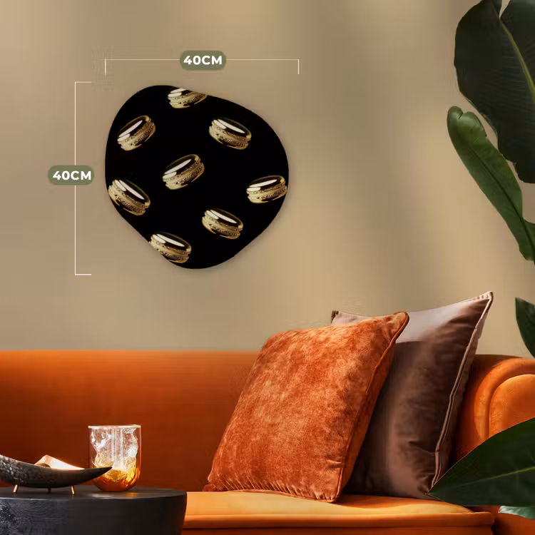 Organisch schilderij - Forex - Macarons - Patroon - Goud - Zwart — 4