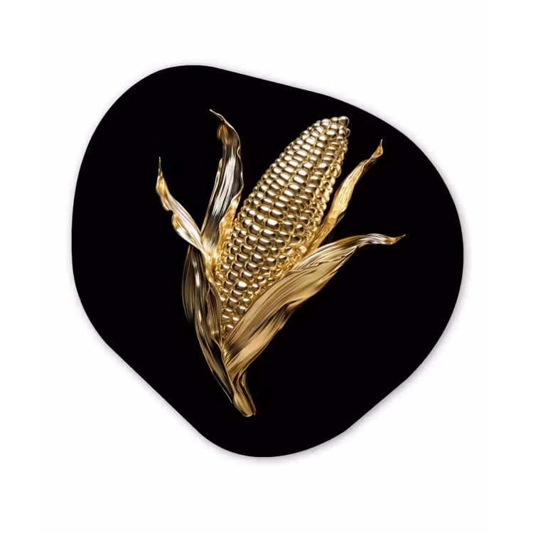 Organisch schilderij - Forex - Mais - Eten - Goud - Zwart — 1