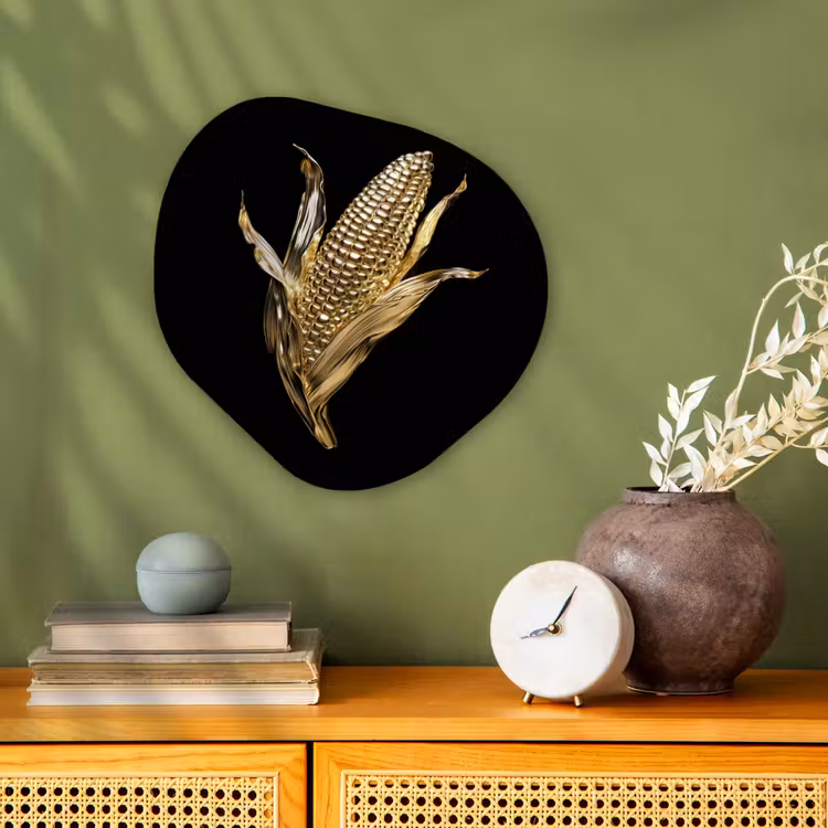Organisch schilderij - Forex - Mais - Eten - Goud - Zwart — 2