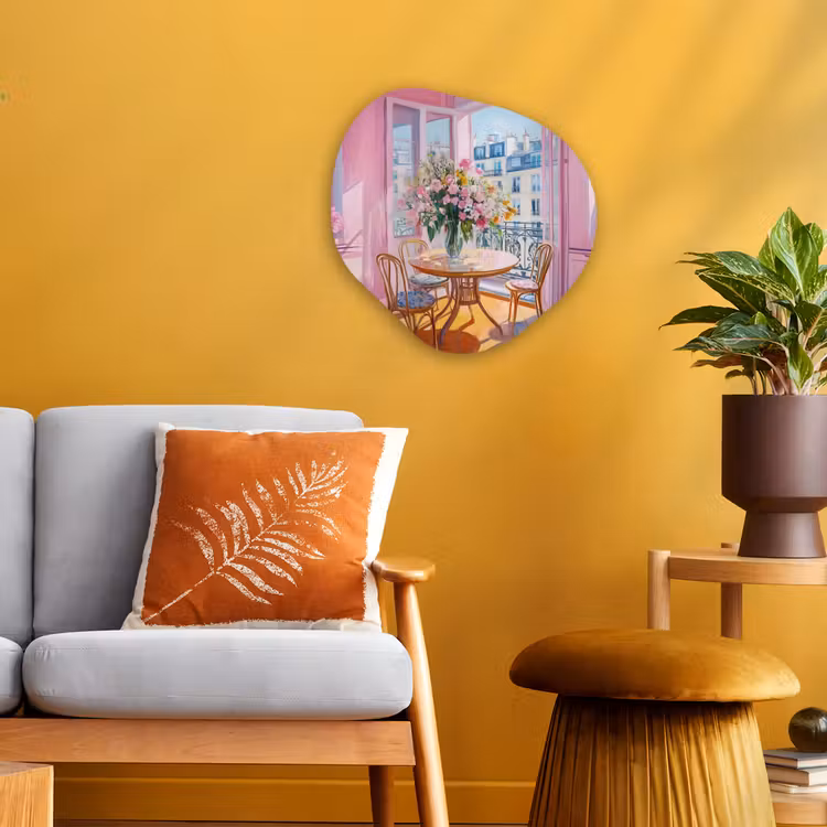 Organisch schilderij - Forex - Pink - City - Bloemen — 3