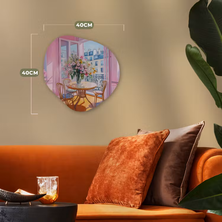 Organisch schilderij - Forex - Pink - City - Bloemen — 4