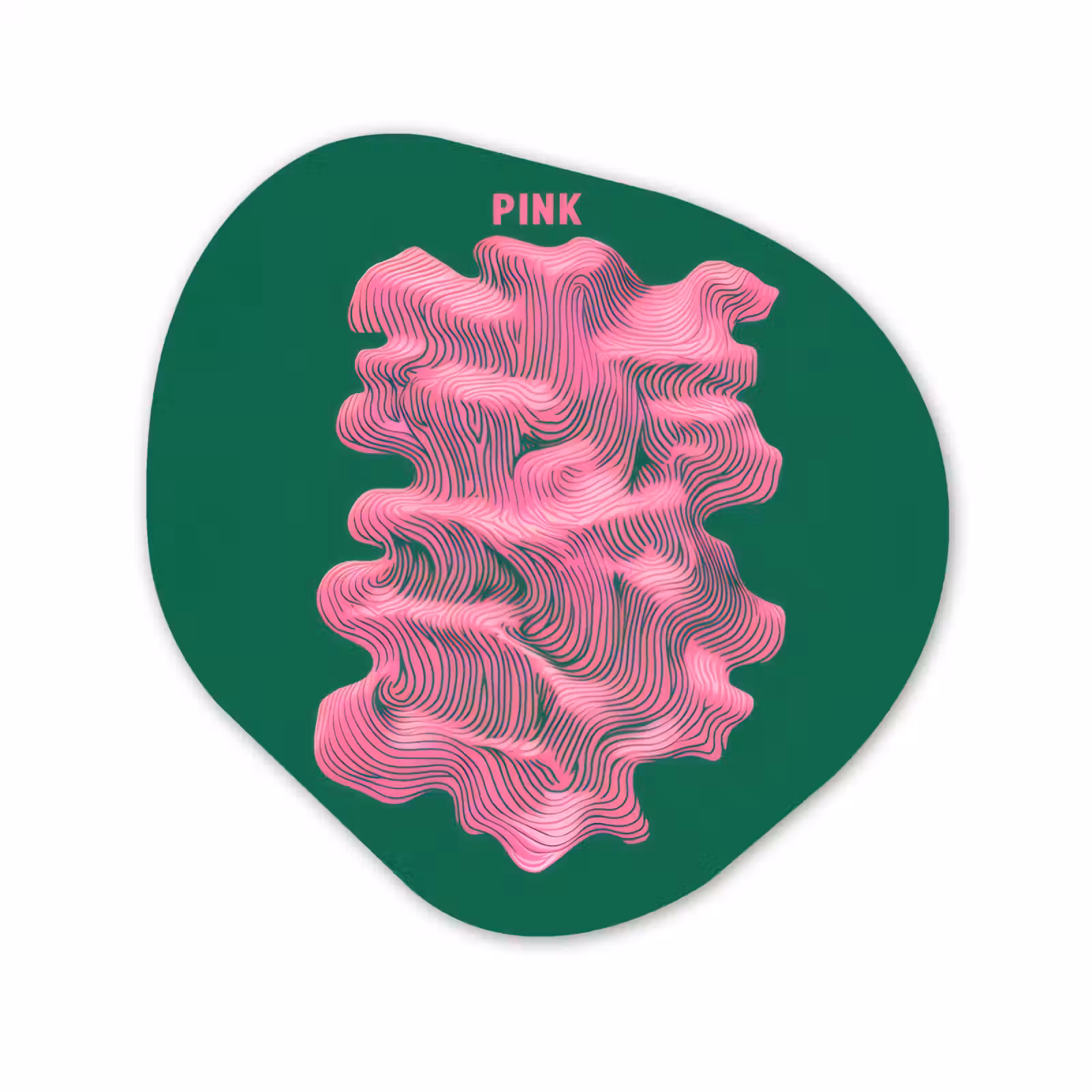 Organisch schilderij - Forex - Abstract - Pink - Lijnen - Groen — 1
