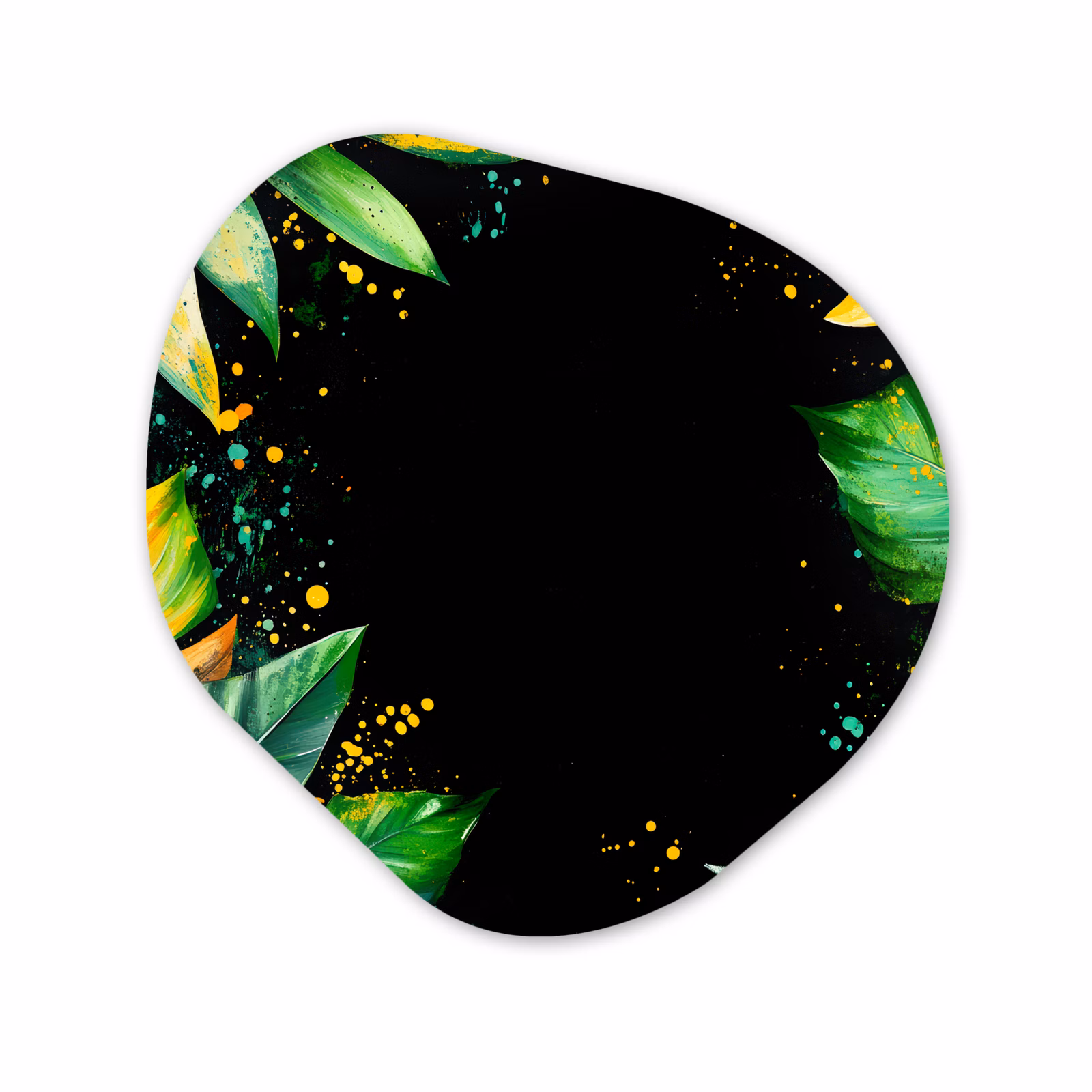 Organisch schilderij - Forex - Bladeren - Groen - Geel - Verf - Jungle — 1