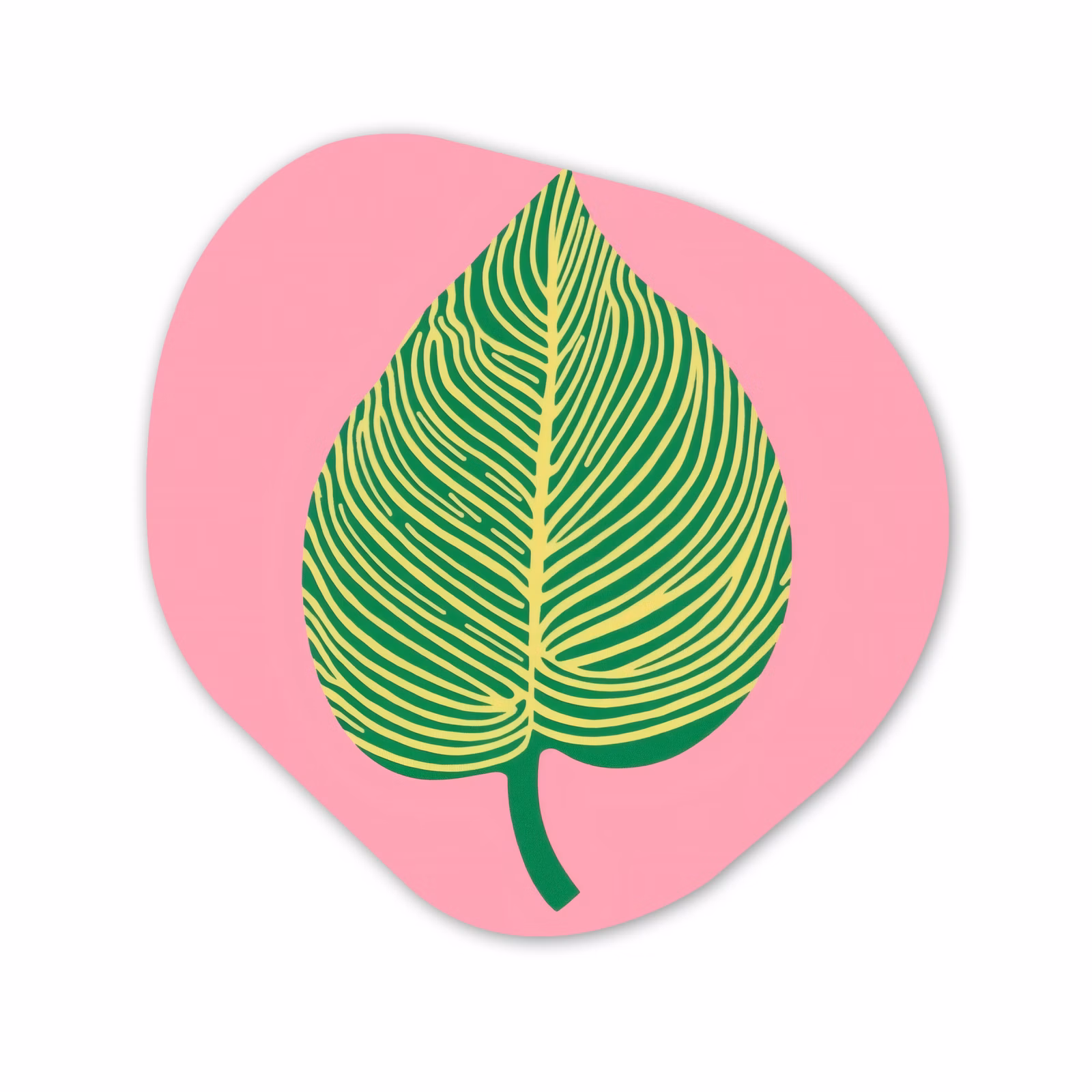 Organisch schilderij - Forex - Illustratie - Blad - Minimalistisch - Groen — 1