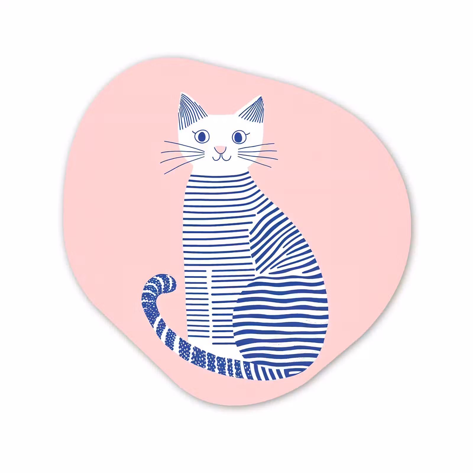 Organisch schilderij - Forex - Kat - Illustratie - Minimalistisch - Roze — 1