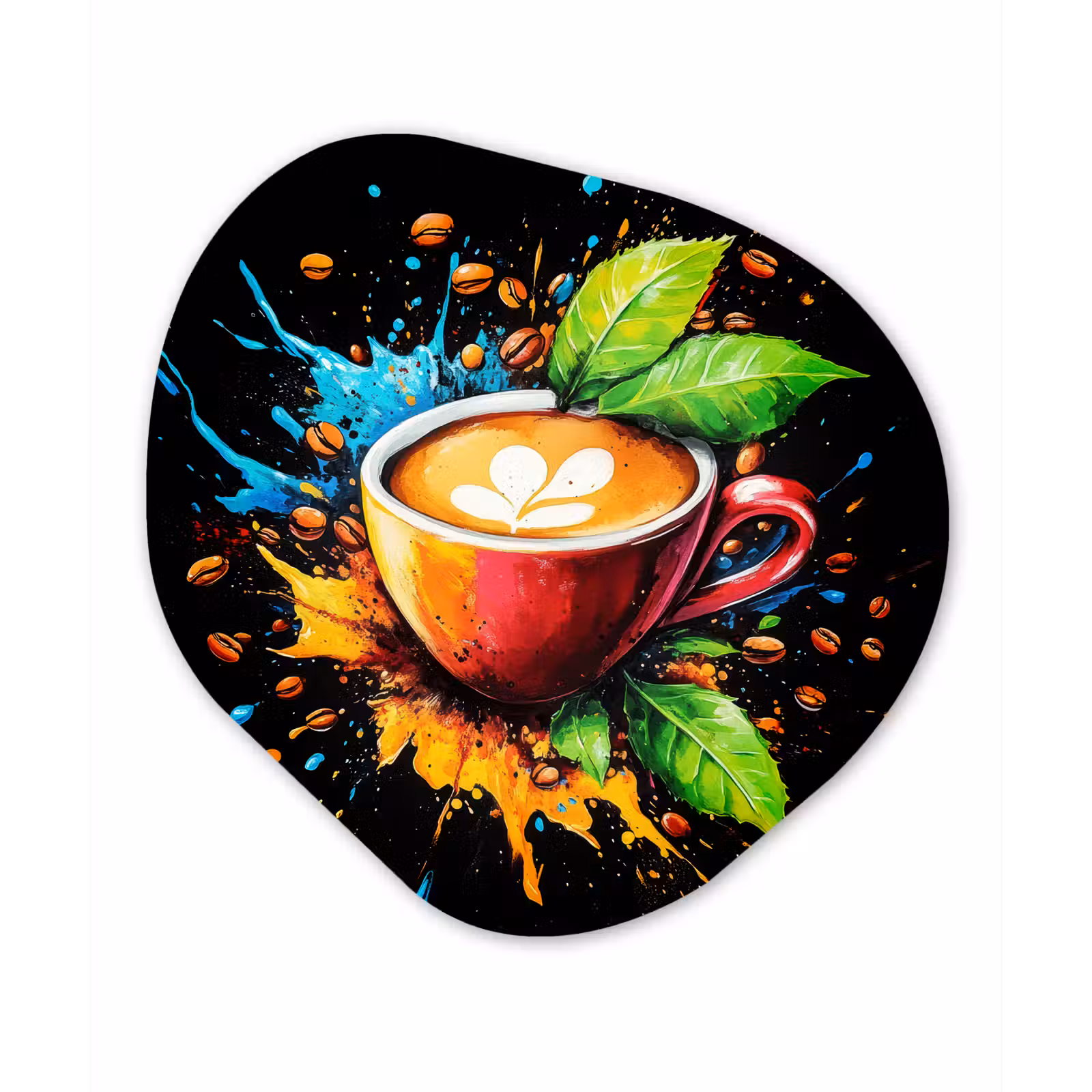 Organisch schilderij - Forex - Koffie - Graffiti - Drinken - Abstract — 1