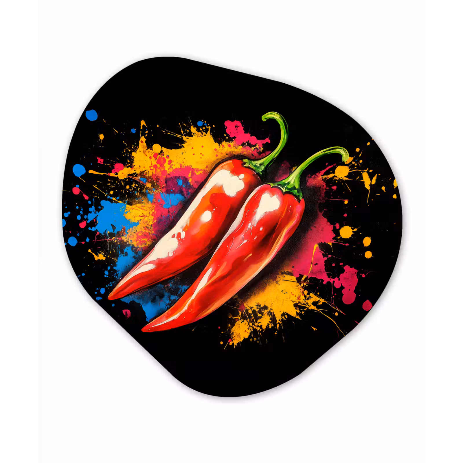 Organisch schilderij - Forex - Peper - Graffiti - Verf - Abstract - Modern - Kleurrijk — 1