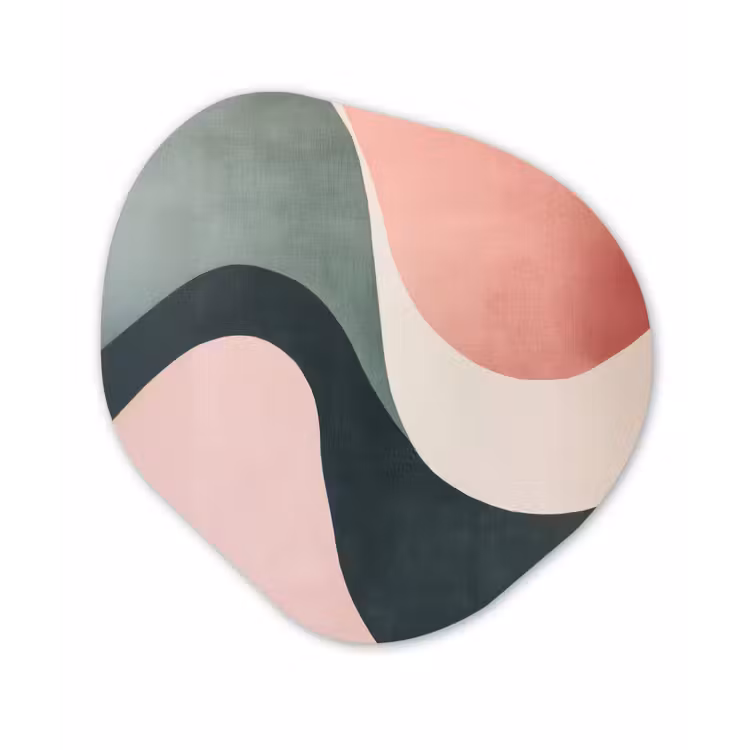 Organisch schilderij - Forex - Abstract - Golven - Sierlijk - Roze — 1