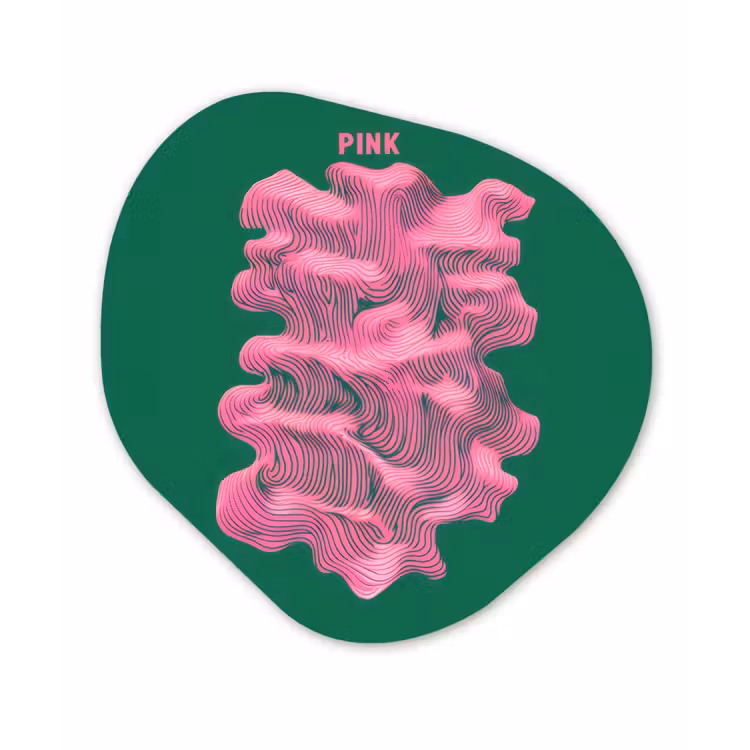 Organisch schilderij - Forex - Abstract - Pink - Lijnen - Groen — 1