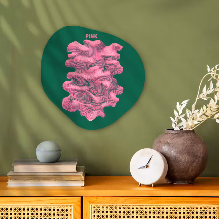 Organisch schilderij - Forex - Abstract - Pink - Lijnen - Groen — 2