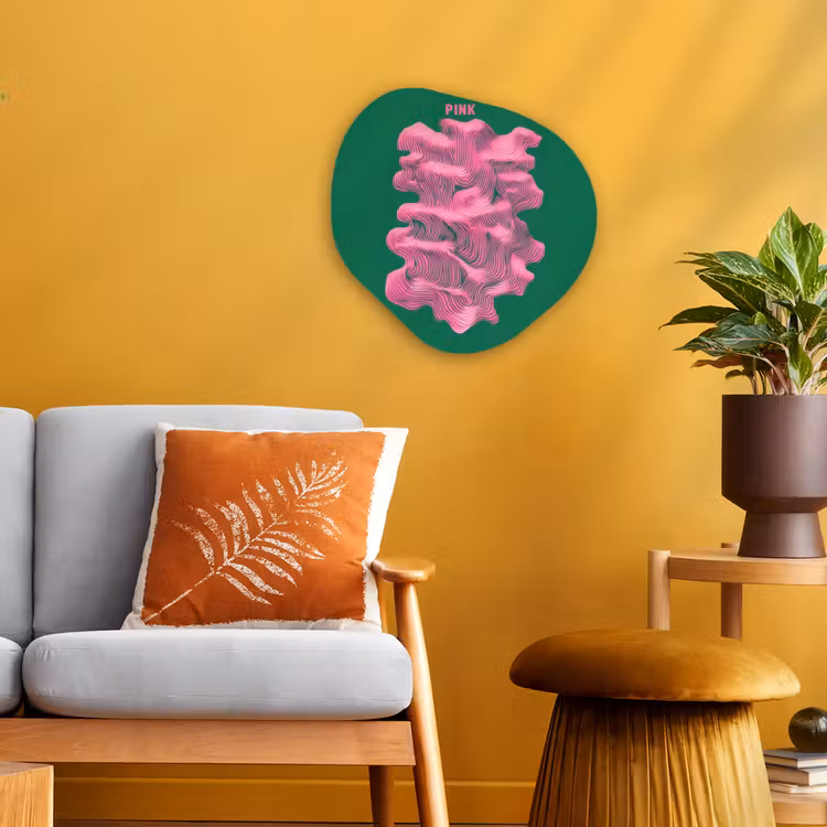 Organisch schilderij - Forex - Abstract - Pink - Lijnen - Groen — 3