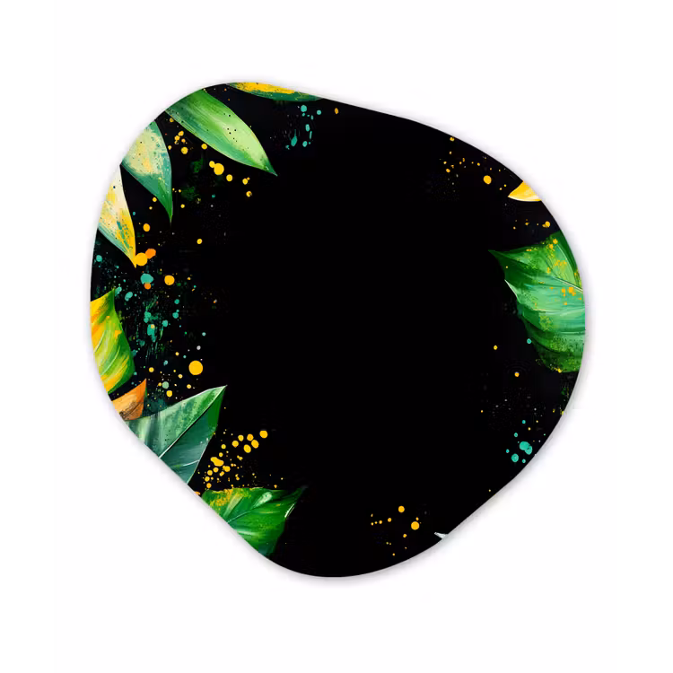Organisch schilderij - Forex - Bladeren - Groen - Geel - Verf - Jungle — 1