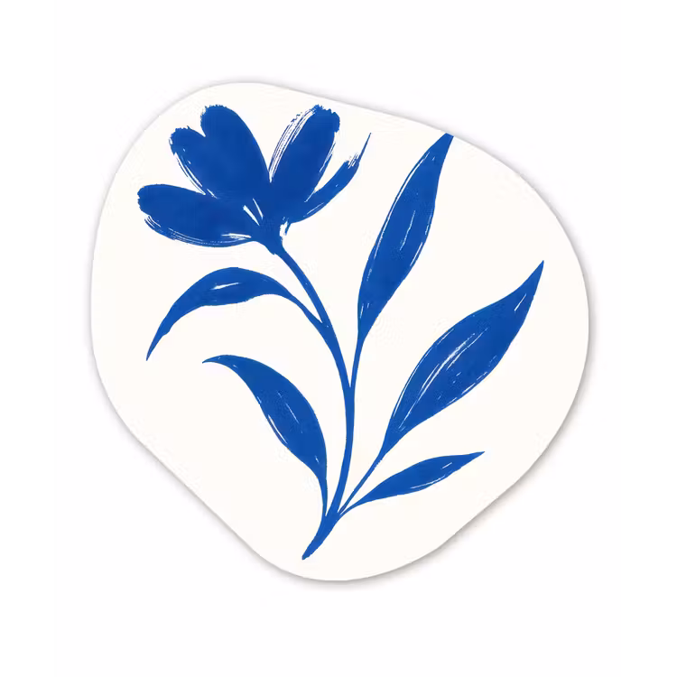 Organisch schilderij - Forex - Bloem - Blaadjes - Minimalistisch - Blauw — 1
