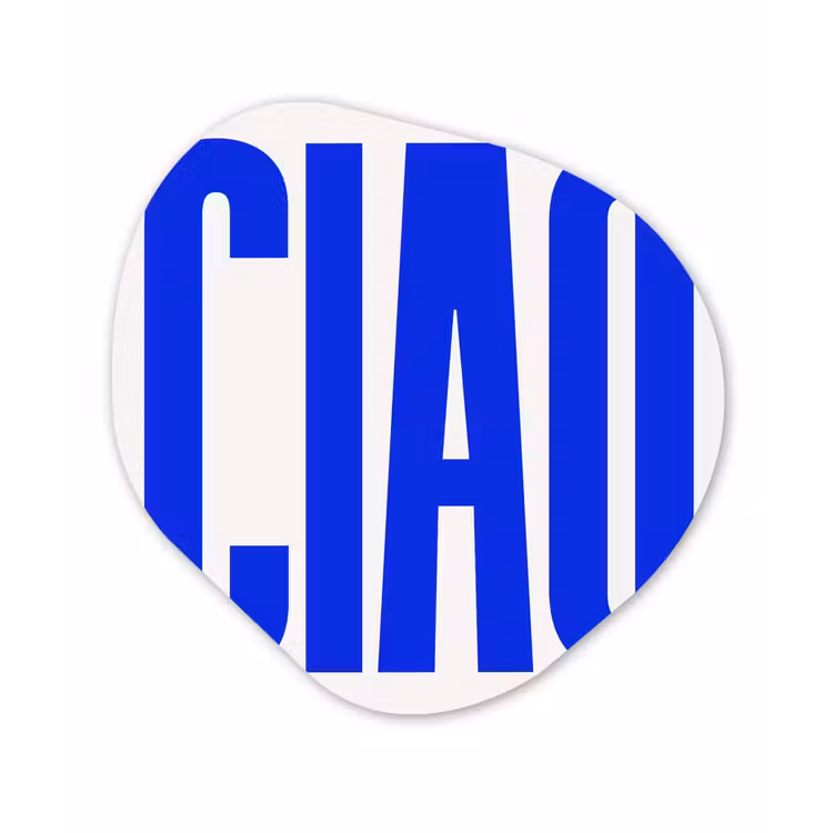 Organisch schilderij - Forex - Ciao - Hoofdletters - Blauw - Minimalistisch — 1