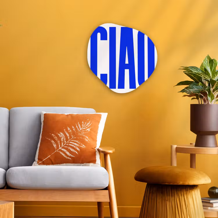 Organisch schilderij - Forex - Ciao - Hoofdletters - Blauw - Minimalistisch — 3