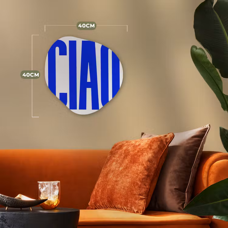 Organisch schilderij - Forex - Ciao - Hoofdletters - Blauw - Minimalistisch — 4
