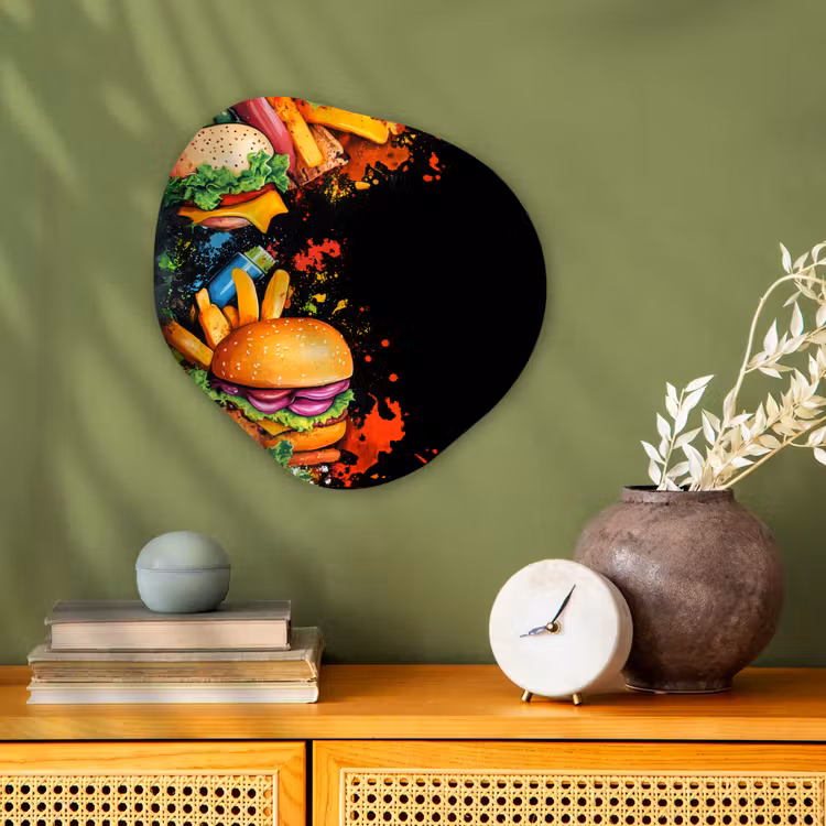 Organisch schilderij - Forex - Fastfood - Graffiti - Hamburger - Eten - Modern — 2